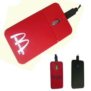 Slim Retractable USB Credit Card Mouse with Light