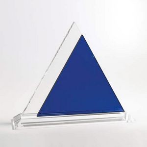 Blue Peak optical crystal award/trophy. 9"H x 11-3/8"W x 3-1/8"D