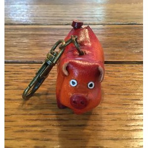 Pig Leather Key Ring