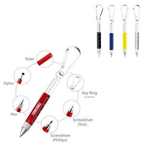 6 In 1 Metal Tool Pen With Carabiner