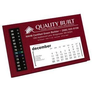 MMT LCD Therm-O-Date Thermometer Desk Calendar, Ruby Red