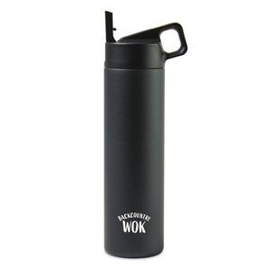 MiiR® Vacuum Insulated Wide Mouth Leakproof Straw Lid Bottle - 20 Oz. - Black Powder