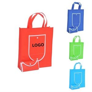 Foldable Non-woven Shopping Tote Bag with Snap Closure