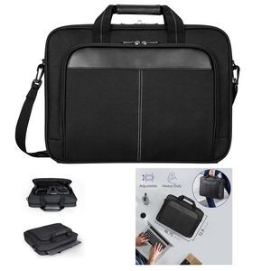 Black 15.6" Classic Slim Briefcase Messenger Bag