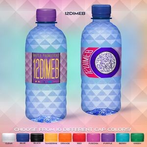 12 Oz. Custom Label Water in a Blue tinted Diamond Bottle