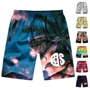 Quick Dry Summer Beach Board Shorts with 2 Pockets (Full Color)