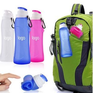 17 OZ Silicone Collapsible Water Bottle