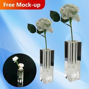 Elegant Vertical Crystal Glass Flower Vase