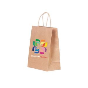 Colorful Kraft Paper Gift Bag with Twist Handle
