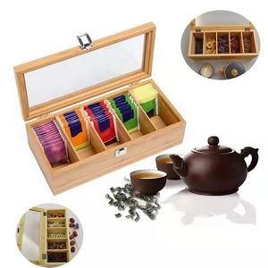 Bamboo Tea Organizer - Stylish Storage Box for Tea Collection