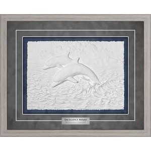Dolphins - Cast Paper Art 21.75"x17.75"