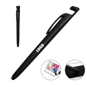 Phone Stand Stylus Pen With Cleaning Wiper