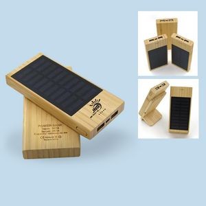 Bamboo Solar Panel Power Bank with 10000mah