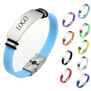 Custom Color Silicone Stainless Steel Bracelet