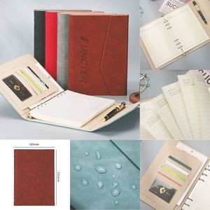 A5 Refillable 6 Round Ring Binder PU Leather Notebook Binder Personal Planner Journal with Pen Loop