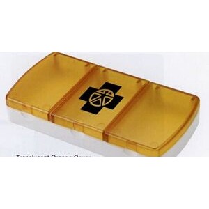 Three Compartment Pill Box W/ Translucent Cover