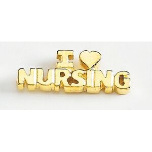 I Love Nursing Marken Design Cast Lapel Pin (Up to 1")