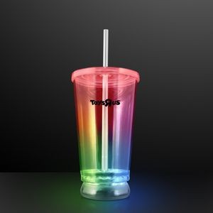 16 Oz. Flashing Multicolor LED To-Go Tumbler Cups - Domestic Print