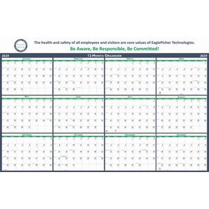 Laminated Horizontal Wall Calendar (18"x24")