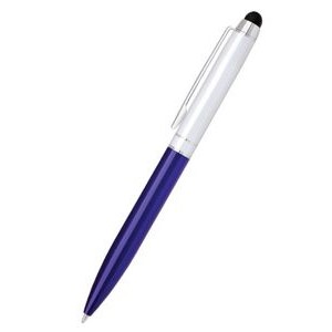 CR Series Ball point pen / Stylus. Blue lower barrel, white upper barrel pen