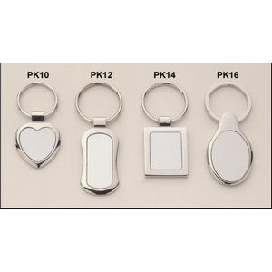 Polished silver keyring with matte silver engravable aluminum insert