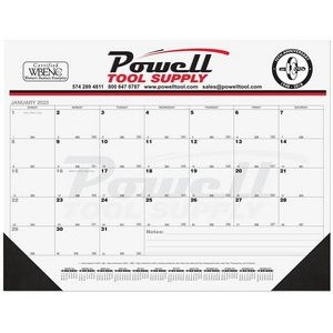 Black Calendar Desk Pad w/Two Color Imprint & 13 Sheets (21