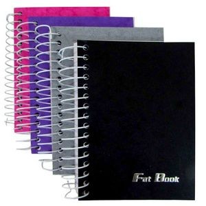 Fat Book Spiral Notebooks - 200 Sheets, 4 Colors, College Ruled (Case