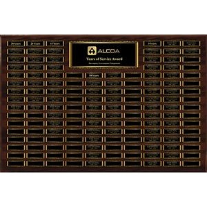 Dark Walnut Finish 144-Plate Scroll Border Plaque with Easy Perpetual Plate Release Program