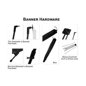Economical X-Stand Banner Hardware, Stand and Bag, Tubular bag, Graphics are not included