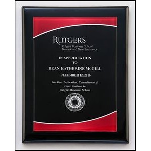 Airflyte® Black Piano-Finish Plaque w/Acrylic Plate & Red Border (7"x 9")