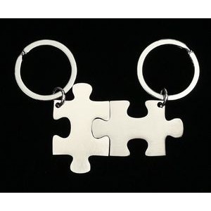 1" x 1.25" - Stainless Steel Puzzle Keychains