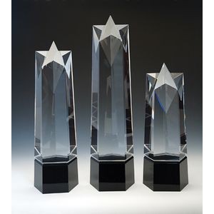 Star Tower Optical Crystal Award/Trophy.10"