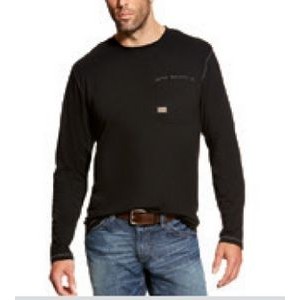 Ariat® Rebar™ Workman Men's Black Long Sleeve T-Shirt