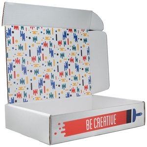 Mailing Box, B-Flute 14" x 10" x 3" - White - E - 420 sq in