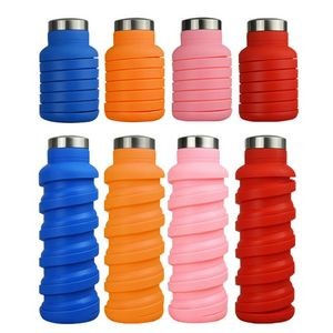 20 Oz. Collapsible Silicone Telescopic Water Bottle