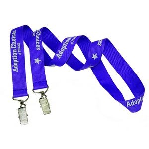 36" Double Ended Polyester Lanyard W/2 Clips