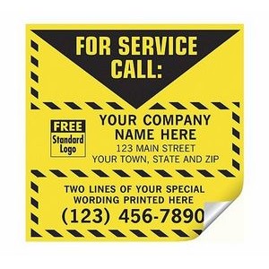 Yellow "For Service Call" Label w/ Safety Border
