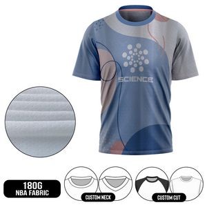 Unisex Sublimation Performance Grade Short Sleeve T-Shirt - 180G Nba Fabric