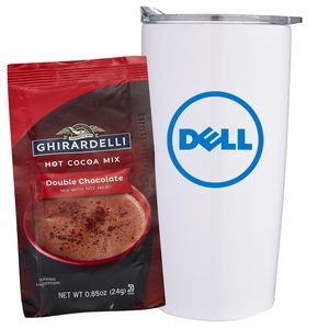 Promo Revolution - 20 Oz. Vacuum Sealed Straight Tumbler Gift Set w/Ghirardelli Hot Chocolate