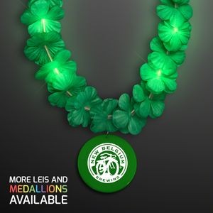 Light Up Green Lei with Green Medallion - Domestic Print