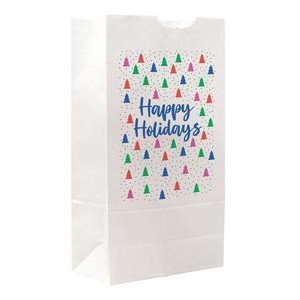 Bold Christmas Trees Predesigned 1-sided SOS Paper Bag 5" x 9.625" x 3.125"
