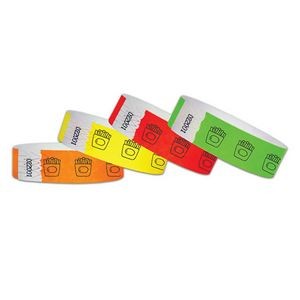 3/4" wide x 10" long - 3/4" French Fries Tyvek Wristbands Blank 0/0