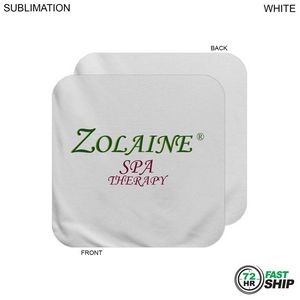 72 Hr Fast Ship - Plush and Soft White Velour Terry Cotton Blend Face Cloth, 12x12, Sublimated
