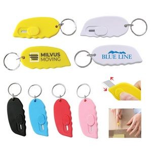 Mini Retractable Knife Cutter with Keychain