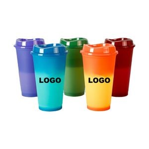 16 OZ Heat Color Changing Plastic Coffee Cup