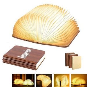 Foldable Wooden Book Lamp: Portable, Stylish Illumination