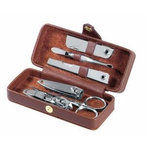 Chrome Plated Mini Manicure Kit with Suede Lining