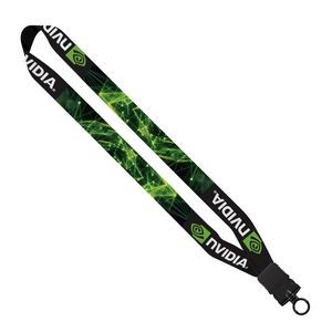 1" Waffle Weave Dye Sublimated Lanyard W/ Plastic Snap Buckle Release & O-Ring