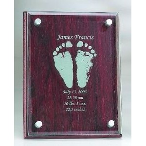 Rosewood Finish Plaque w/Glass Top (10"x12")