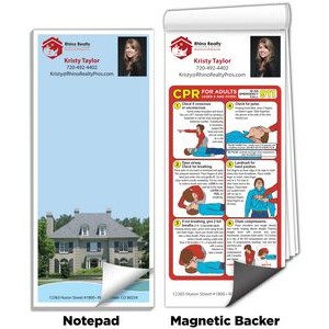 3 1/2" x 8" Full-Color Magnetic Notepads - ABC's of CPR